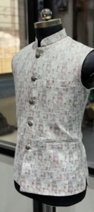 Gilet pour homme style chinois à col mandarin, motif géométrique, simple boutonnage, respirant, vêtement d'extérieur d'été, longueur standard - Product Image 2