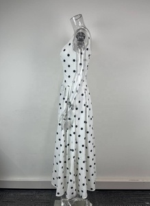 Novedades de Verano, Vestido Plisado de Cintura Alta con Cuello Cuadrado y Estampado de Puntos al Estilo Francés para Mujer, Elegante y Discreto con Cierre de Cremallera - Product Image 4