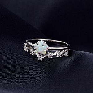 แหวนโอปอลรูปดาวทรงมาร์คีส์สองแถว Jeulia เงินสเตอร์ลิงชุบโรเดียม - Product Image 4
