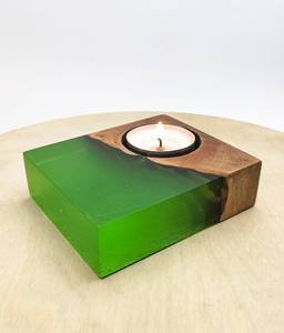 Bougeoir fait main Bougeoir personnalisé Décor en résine de bois Bougeoir décoratif - Product Image 3