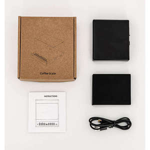 Mini Báscula Digital Ultra Delgada para Café, Balanza de Cocina USB con Temporizador, Negra y Blanca - Product Image 5