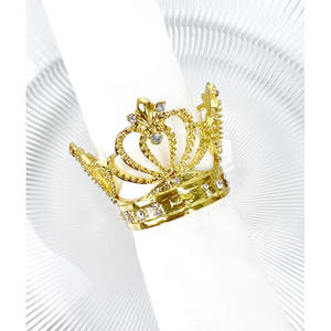 Nouveau rond de serviette en métal tendance pour mariage et fêtes couleur or à la mode grossiste fait main porte-serviettes - Product Image 3