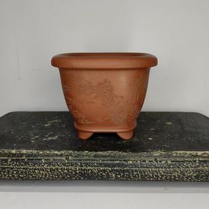 Pot à bonsaï en argile de forme carrée, fait à la main, rouge, non verni, de luxe, populaire en 2026 - Product Image 1