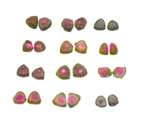 Rodajas de Turmalina de Sandía Natural, Color Bio, Pares, Rodajas de Piedras Preciosas Sueltas para Joyería, Pendientes, Joyería y Artesanías de Cristal - Product Image 2