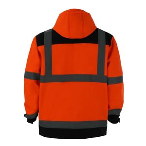 Hi Vis invierno 300d Oxford impermeable a prueba de viento cálido chaqueta de trabajo abrigo de seguridad vial ropa reflectante de alta visibilidad ropa de trabajo - Product Image 4