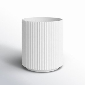 Set of 2 Ribbed Black and Gray Outdoor <b>Planters</b> Decorative Garden Plant Pots for Home and Garden Use - Product Image 3