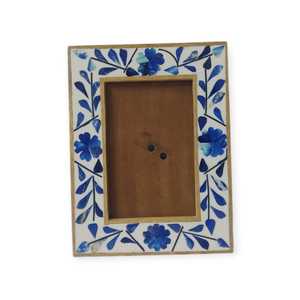 กรอบรูปไม้คลาสสิกกล่องเคลือบสีฟ้าสีขาวขายส่งไม้มะม่วงของขวัญวันหยุดของตกแต่งบ้านงานฝีมือสไตล์ศิลปะ - Product Image 2