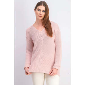 Maglione da Donna Charter Club in Cotone Premium con Scollo a V, Rosa, Taglia Media - Maglia a Treccia Casual per Autunno Inverno, Cappotto alla Moda - Product Image 1