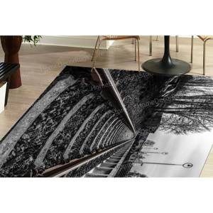 Railway Landscape Printed <b>Rug</b>, Thick <b>Rugs</b>, Office Decor <b>Rugs</b>, Indoor <b>Rug</b>,Luxury Velvet <b>Rug</b> - Product Image 3