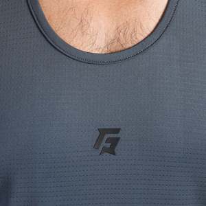 GA Ultimate Men's Muscle Fitness Tank Top Breathable and Compression Dark Grey Hooded Gym <b>Vest</b> XL Size Blank Pattern - Product Image 6