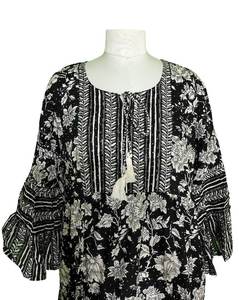 Robe maxi en coton imprimé cristal bohème, imprimé floral à la main, robe longue, robe d'été haut de gamme pour femmes, 57, vêtements bohèmes - Product Image 5