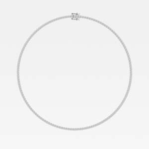 18K Gold <b>Necklace</b> with Round Cut Moissanite Diamond Fashionable Four Prong Tennis Design - Product Image 2