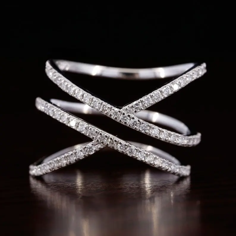 עיצוב חדש מעבדה מותאם אישית גדל יהלום טבעת חתונה מעוותת יהלום 10 קראט זהב לבן Cvd תכשיטים לנשים סיטונאי הודו