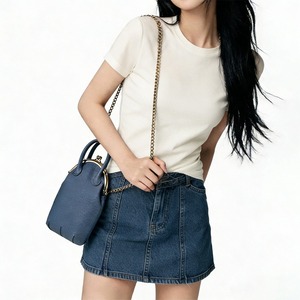 Bolso Ando para Mujer, de Cuero Vacuno Genuino, con Cierre de Broche, para Teléfono, con Asa Superior y Correa de Hombro de Cadena - Product Image 4