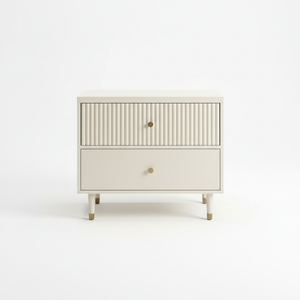 Armoire de chambre à coucher moderne du Vietnam et table de chevet de salon avec 2 tiroirs, garantie d'un an, bois de caoutchouc écologique, placage MDF - Product Image 1