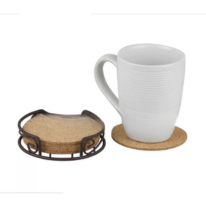 ถาดรองแก้วทรงกลมขาตั้งทำจากไม้6ชิ้นสไตล์แฟนซี - Product Image 1