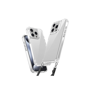 Coque en silicone transparente antichoc pour iPhone 15 Pro 7 Plus, coque de protection en silicone souple avec coins renforcés et trou pour cordon - Product Image 1