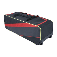 Bolsa de Cricket con Ruedas, Color Negro y Rojo, Nombre y Números, Nombre del Club