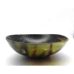 Bol de service artisanal indien en corne de buffle, style écoresponsable, technique de polissage, couleur noire, finition naturelle - Product Image 5