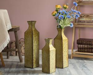 Florero de diseño tallado para decoración tradicional Florero de metal dorado en forma de calabaza Florero de acento de mesa de temporada - Product Image 2