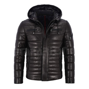 <b>Men's</b> Lightweight <b>Packable</b> Down <b>Jacket</b> Breathable Lightweight Leather Puffer <b>Jacket</b> - Product Image 1