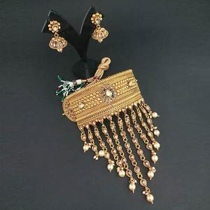 Nikita Arts Juego de joyería fina Gargantilla de piedra AD y collar de cobre FBJ0003C - Product Image 1