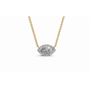Pendentif exclusif pour vos yeux, halo marquise, diamant seul, 0,970 ct, diamant cultivé en laboratoire, bijoux fins, design éthique et luxueux - Product Image 4