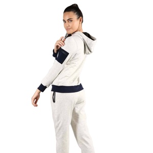 womens zip up <b>tracksuit</b> set with joggers custom logo womens sportswear set supplier - Product Image 6