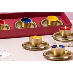 เชิงเทียนโลหะเคลือบสีสำหรับตกแต่งบ้านและคริสต์มาส - Product Image 3