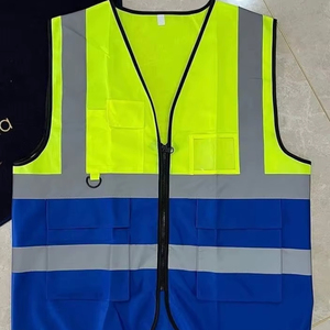 เสื้อกั๊กผ้าสะท้อนแสง100% ผ้าโพลีเอสเตอร์สะท้อนแสงมองเห็นได้ชัดเจนแบบถอดเสี้ยนได้ - Product Image 1