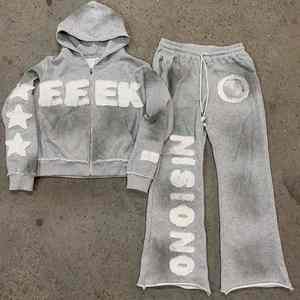 Trajes de sudor ecológicos informales de invierno para hombre superventas de calidad premium Color sólido 100% algodón transpirable cómodo - Product Image 4