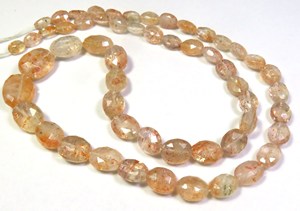 Cuentas facetadas de piedra solar naranja Natural, gemas de corte ovalado de corte fino de 6-12mm, collar de hebra de 18 ", Color naranja, juego de Color de alta calidad - Product Image 2