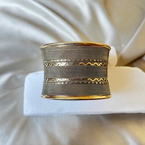 Brazalete de latón crudo de 69mm, brazalete de incrustaciones, brazalete de canal en blanco, pulsera ancha hecha a mano, latón crudo - Product Image 5