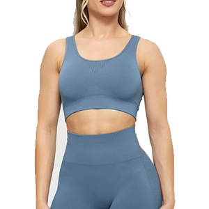 Sujetador Deportivo de Yoga Transpirable sin Costuras, Talla Grande, Cuello en U Simple, Logotipo Personalizado en la Parte Delantera, Ropa Deportiva para Mujer, para Correr, Gimnasio, Alto Soporte - Product Image 1