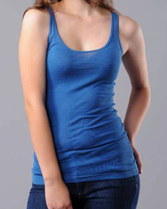 Débardeur en tricot rose clair à col rond pour femme, séchage rapide, couleur unie, longueur normale, 160g - Product Image 2