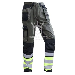 Pantalon de sécurité léger de la plus haute qualité Construction de pantalons de travail avec des pantalons pour hommes droits à rayures incurvées confortables - Product Image 1