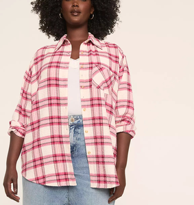 Nueva Llegada, Camisas de Franela Personalizadas para Mujer, con Botones, Manga Larga, Estilo Casual, con Bolsillo, Camisa de Franela con Botones y Estampado de Cuadros Arrugados - Product Image 4