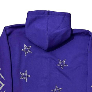 Moda casual mujer 100% algodón polar personalizado diamantes de imitación Color sólido invierno mujer cremallera sudaderas con capucha - Product Image 4