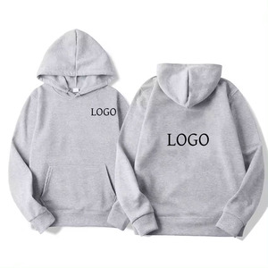 Sweat-shirt à capuche personnalisé pour homme, 100% polyester, hiver, décontracté, polaire respirant, couleur unie, manches longues, avec poche - Product Image 1