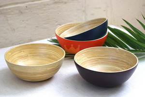 Ensaladera grande redonda de madera de bambú hecha a mano para Fideos de frutas, muchos colores para mezclar y servir - Product Image 3