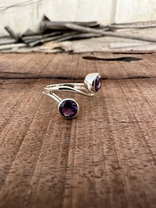 Anillo de piedras preciosas de amatista de estilo bohemio de Plata de Ley 925, regalo de joyería de boda hecho a mano para mujer - Product Image 2
