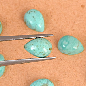 Cabujones naturales de la belleza durmiente, Arizona, turquesa, tamaño personalizado, forma de pera, Color verde, accesorios de joyería de piedras preciosas Kingman sueltas - Product Image 6