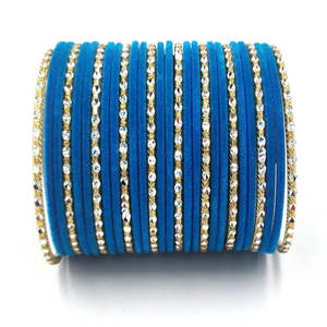 Prix usine pierre naturelle verre velours bracelets nouveau produit 100% haute qualité femmes velours Churiya ensembles - Product Image 1