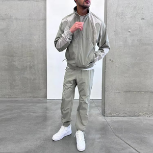 Sudadera de punto de Color sólido de la mejor calidad, ropa de gimnasio, chándales en blanco de dos piezas para hombres, conjunto de chándal al por mayor, sudor - Product Image 6