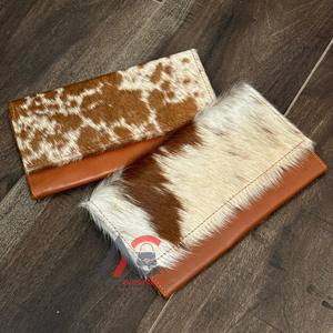 Cartera de diseñador al por mayor de piel de vaca auténtica para mujer, monedero a la moda personalizado para mujer, cartera de mano, tarjetero, monedero largo - Product Image 1
