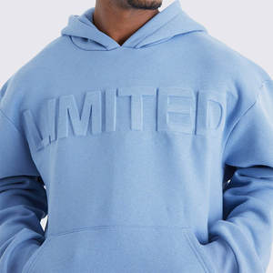 Sweats à capuche en relief de haute qualité Impression de logo sur mesure Sweats à capuche en relief respirants et confortables pour hommes - Product Image 2