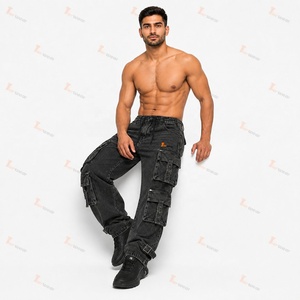 Pantalones Cargo de Mezclilla para Hombre, Fabricante, Venta al Por Mayor, Personalizados, con Múltiples Bolsillos, Ropa de Trabajo, Corte Holgado, Estilo Urbano - Product Image 5