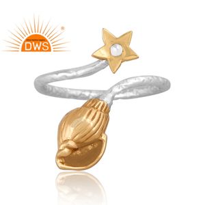 Best Selling Fine Sterling Silver Floral Design <b>Adjustable</b> <b>Ring</b> Custom Jewelry For Women Gift For Her - Product Image 4