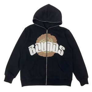 Streetwear haute qualité décontracté bouffée impression sweats à capuche surdimensionnés personnalisés prix bas quantité minimale de commande pas cher thermique Baggy bouffée impression sweats à capuche - Product Image 2