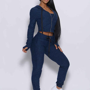 Conjunto de Dos Piezas de Punto Informal y Moderno para Mujer, Sudadera con Capucha y Pantalones de Verano con Opciones Personalizables - Product Image 3